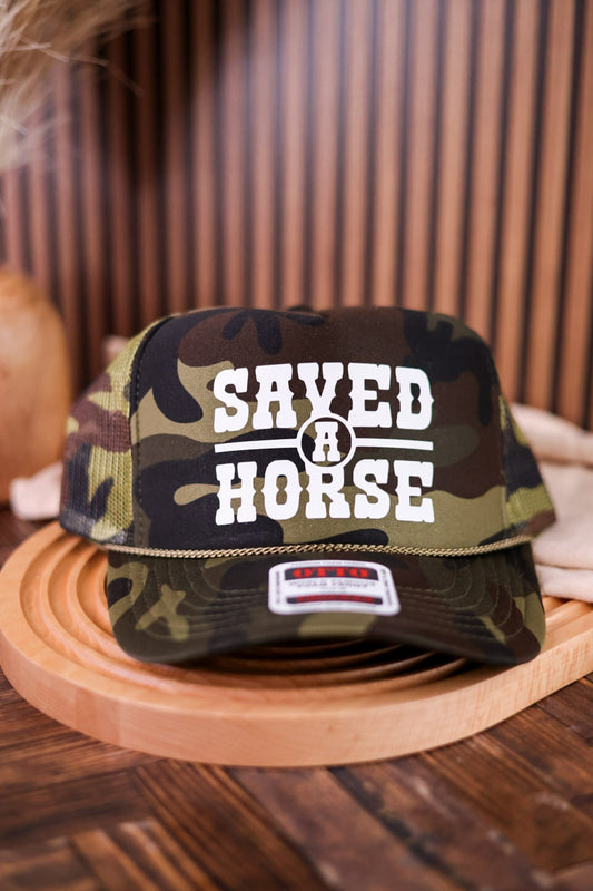 "Saved A Horse" Camo Trucker Hat