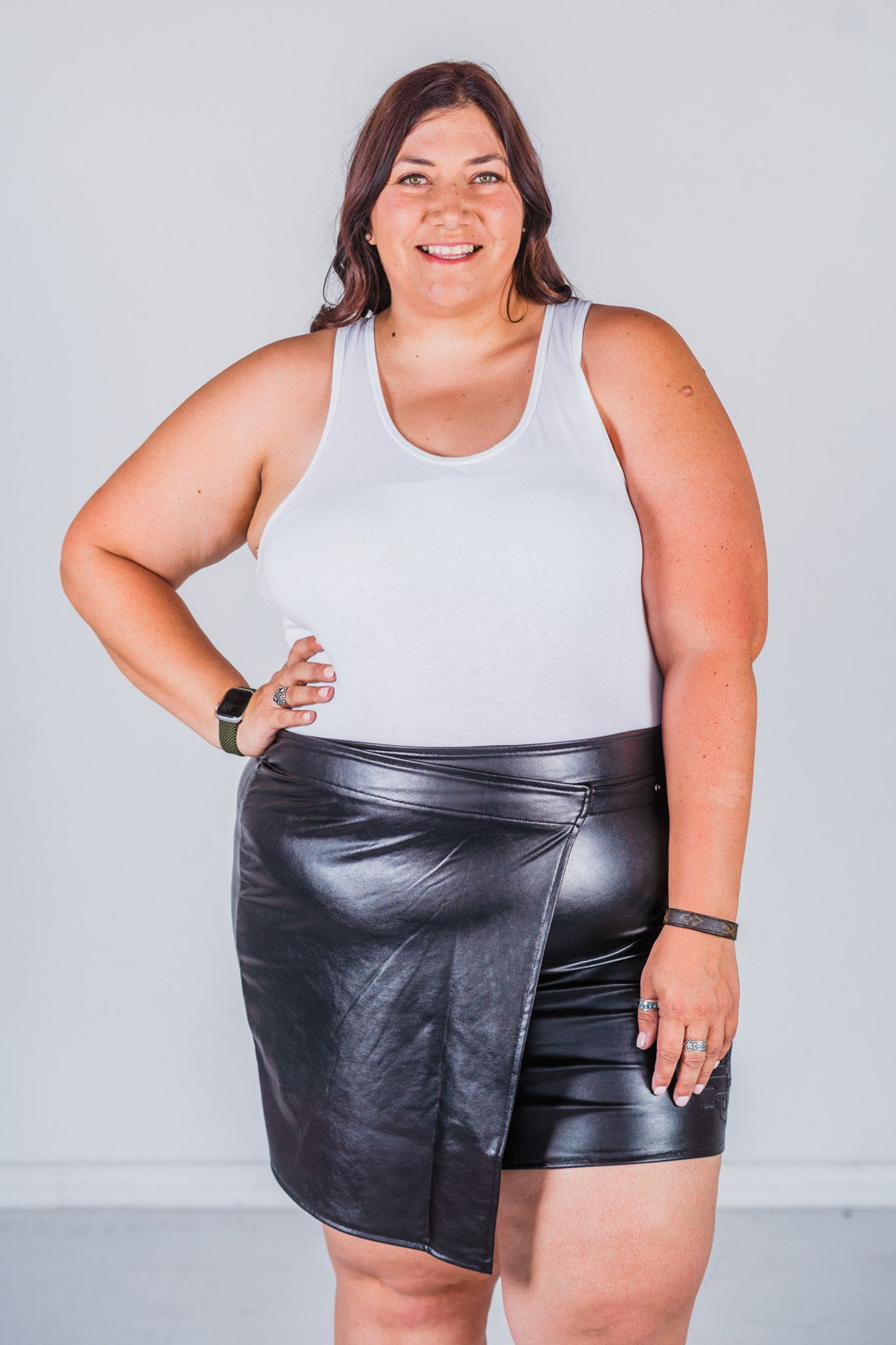 Bronco Betty Faux Leather Black Skirt - Whiskey Skies - 2 FLY CO.