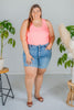 Judy Blue Tummy Control Cooling Denim Shorts - Whiskey Skies - JUDY BLUE