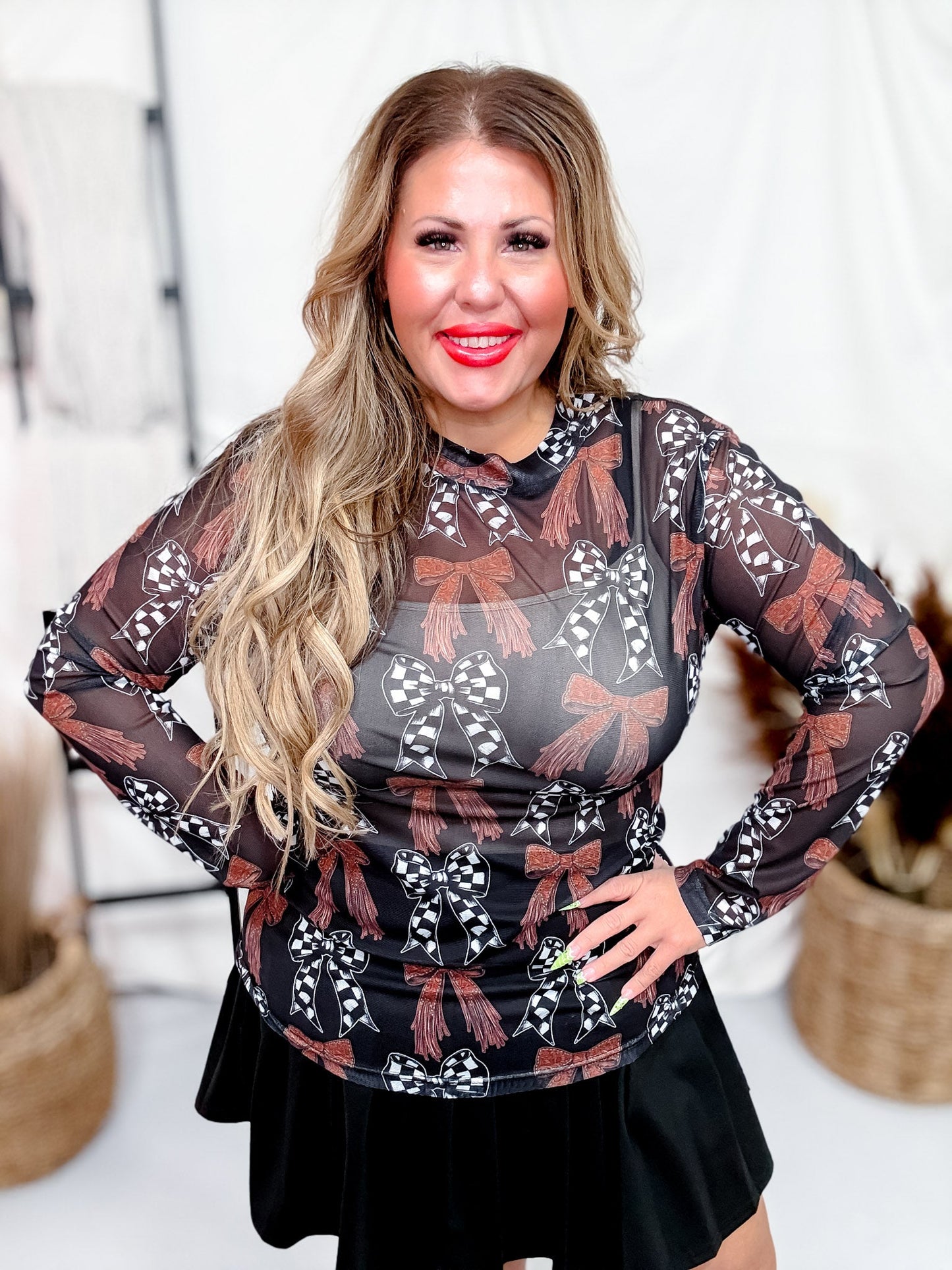 Just A Girl Mesh Top - Whiskey Skies - STERLING KREEK