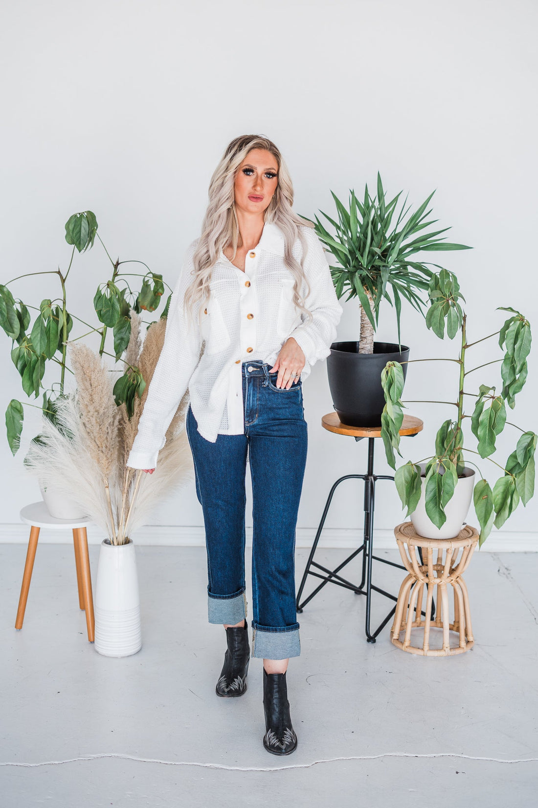 Judy Blue Straight Leg Tummy Control Jeans - Whiskey Skies